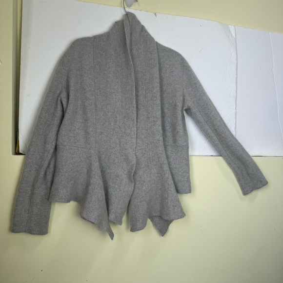 Rino Rossi Vintage New Cashmere Knit Sweater Shawl Collar Ribbed Flare Peplum XL - Picture 7 of 16